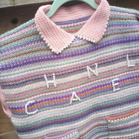 Handmade Striped Multicolor Sweater Vest - Picture 8 of 9